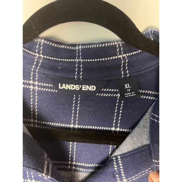 Women's Lands' End Plaid Dress Size XL Blue - Picture 2 of 8